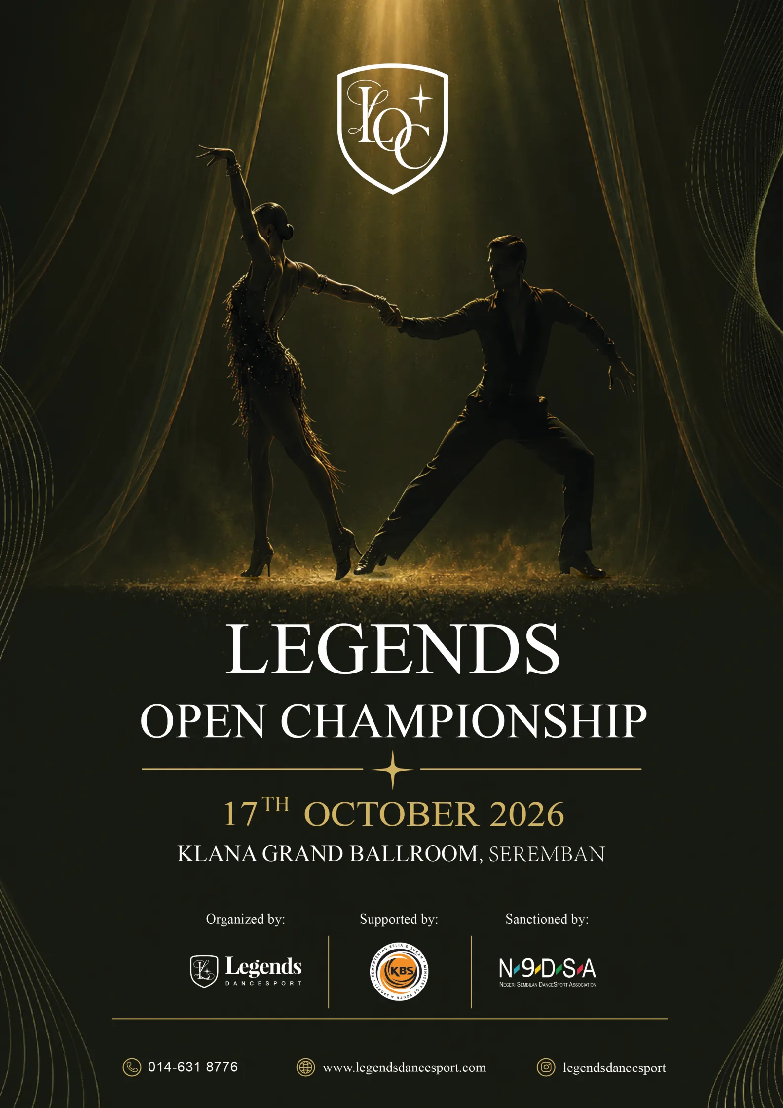 Legends Open Championship — 17 October 2026, Klana Grand Ballroom, Seremban